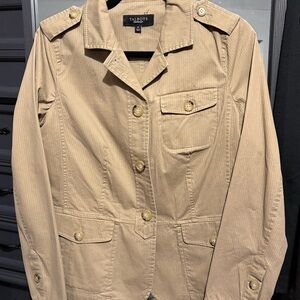 Talbots Tan Utility Jacket with Military-Inspired Design